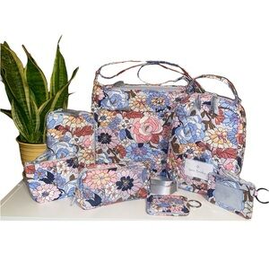 Vera Bradley 7 Piece XL Crossbody Lunch Bag Wallet Belt Card Holders Pouch NEW
